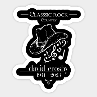 David crosby, classic rock country 70s white vintage Sticker